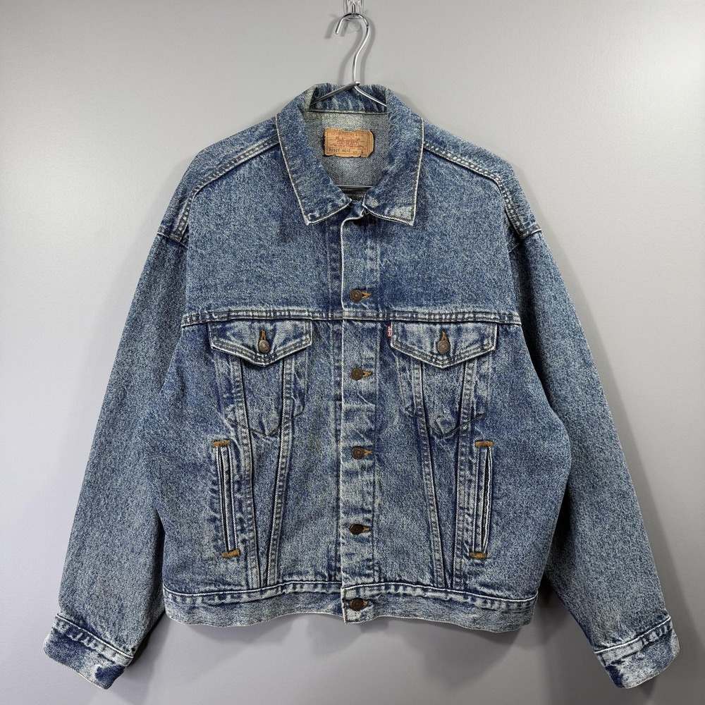 Vintage 90's Levis Denim Trucker Jacket Mens Large Blue 70507 4813 Made In USA